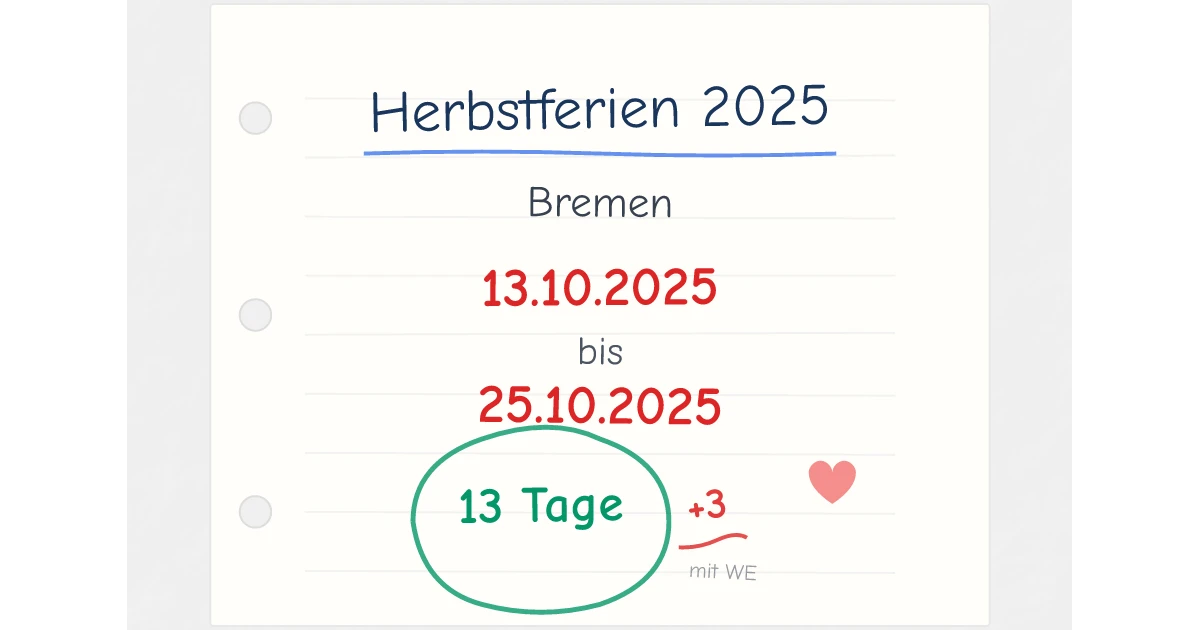  Herbstferien Bremen 2025 Motiv 