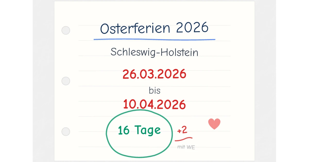  Osterferien Schleswig-Holstein 2026 