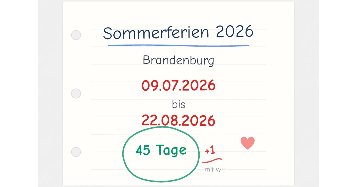  Sommerferien Brandenburg 2026 Illustration 