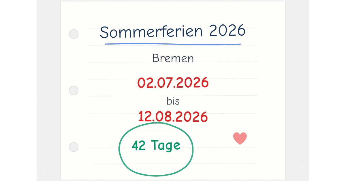  Sommerferien Bremen 2026 Bildidee 