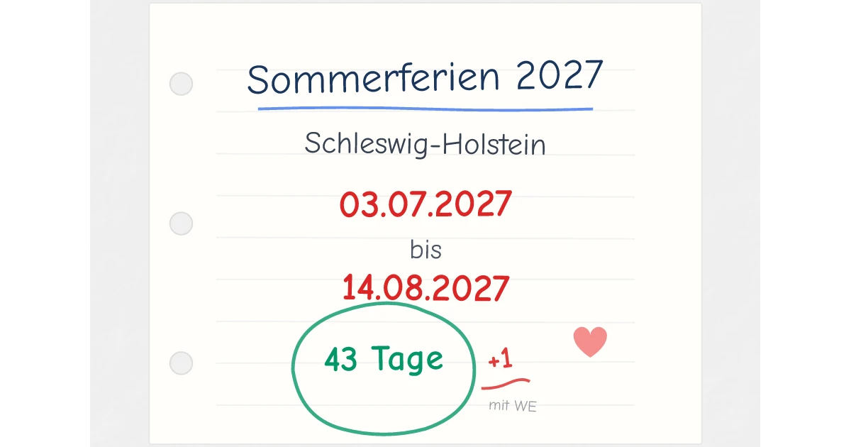 wann beginnen die sommerferien in schleswig holstein