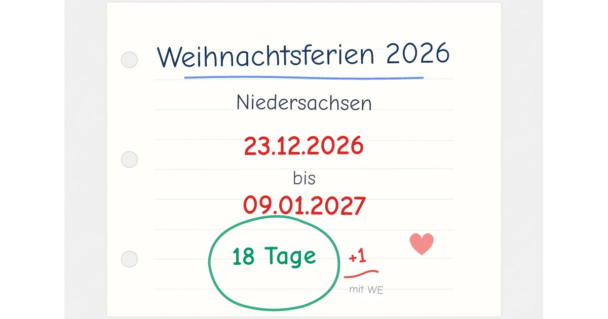  Weihnachtsferien Niedersachsen 2026 Illustration 